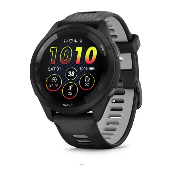 dong-ho-forerunner-265--black-bezel-and-case-with-black/powder-gray-silicone-band